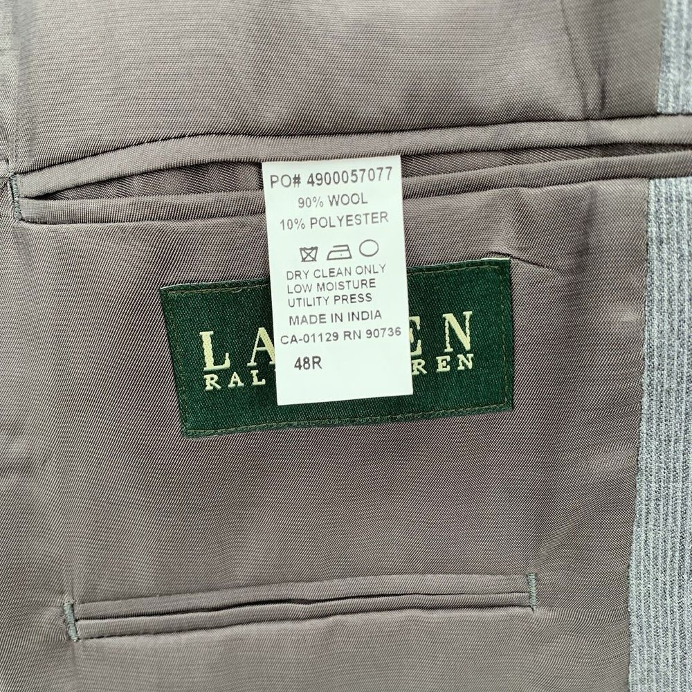 Lauren Ralph Lauren Gray Single Breasted‎ Single Vent Men's Jacket Size 48R - Picture 5 of 7